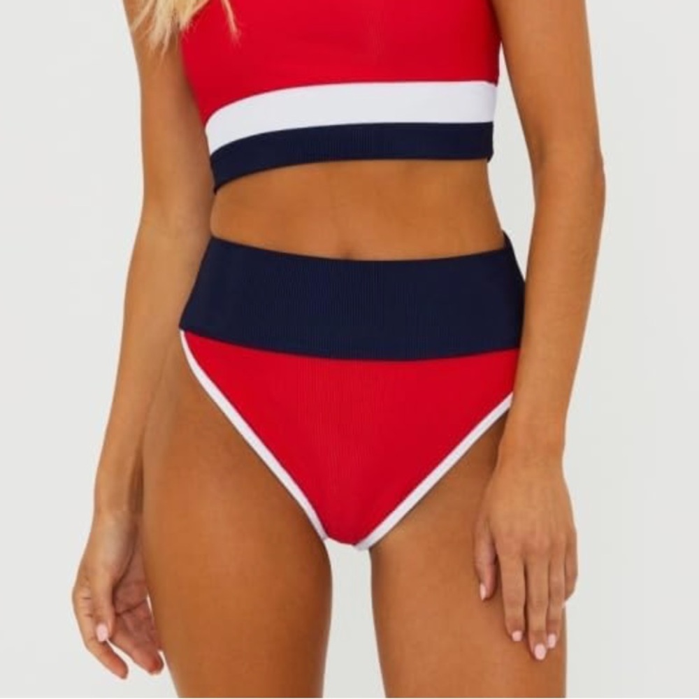 Beach Riot Emmy Americana  High-Waist Bikini Bottom